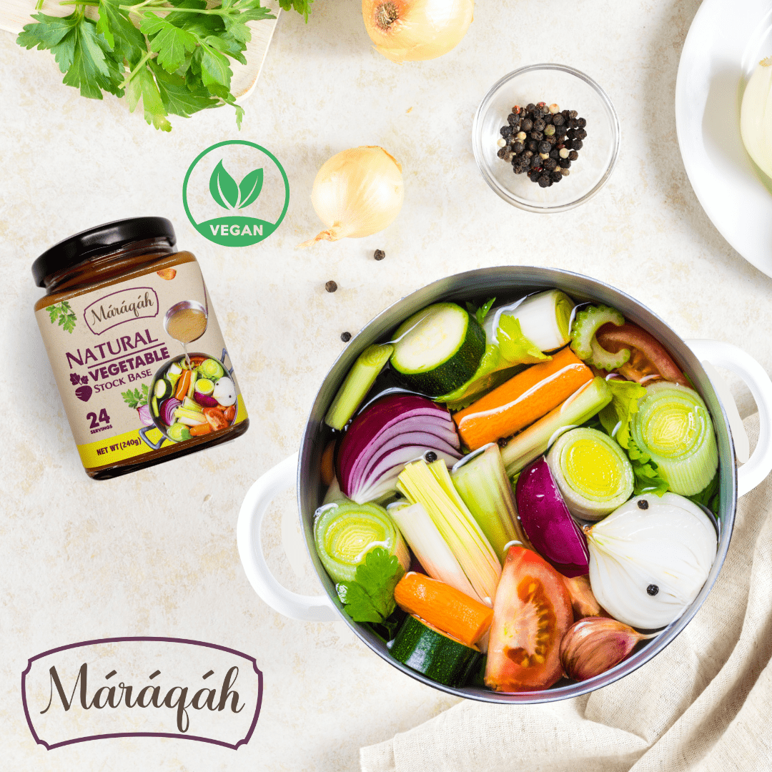 Maraqah Natural Vegetable Stock Base made from real vegetable stock